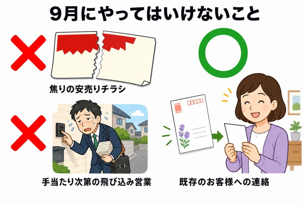 9月にやってはいけないことの図解