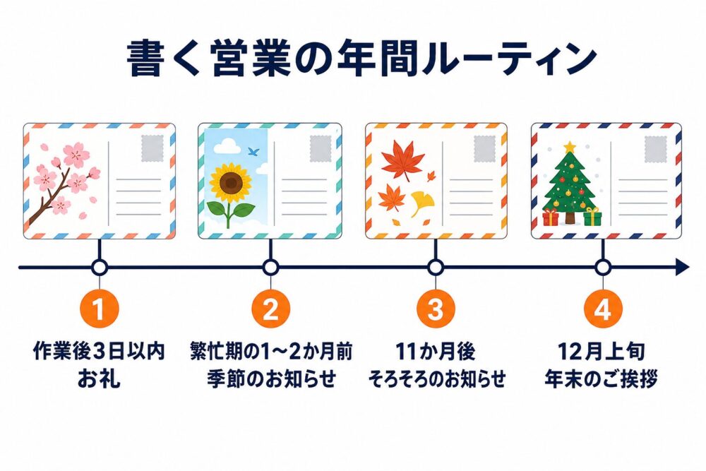 書く営業の年間ルーティンの図解