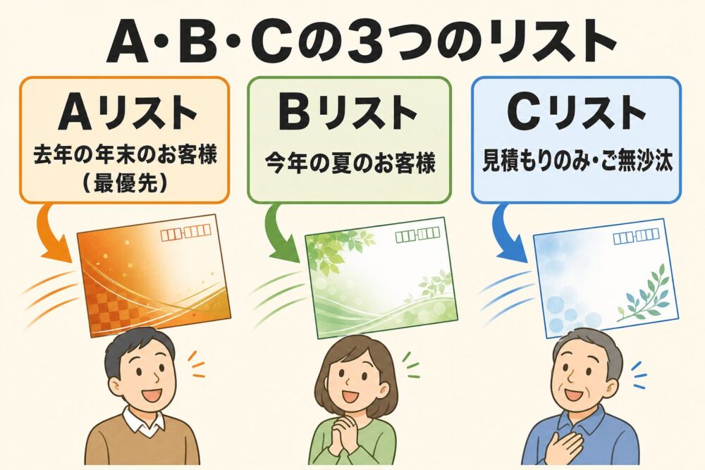 A・B・Cの3つのリストの図解
