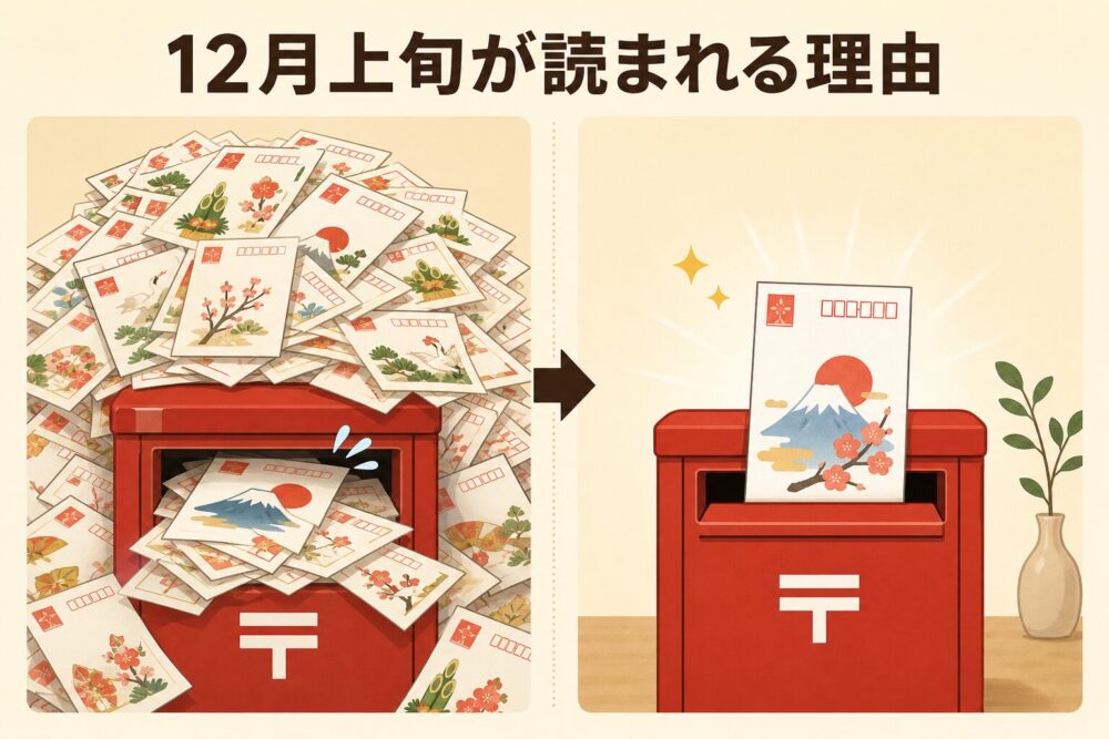12月上旬のハガキが読まれる理由の図解