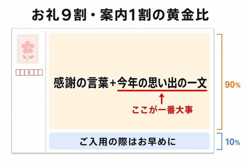 お礼9割・案内1割の黄金比の図解