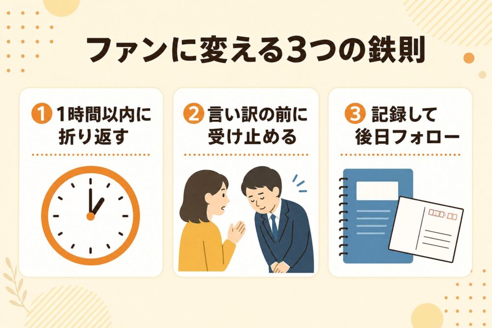 ファンに変える3つの鉄則の図解