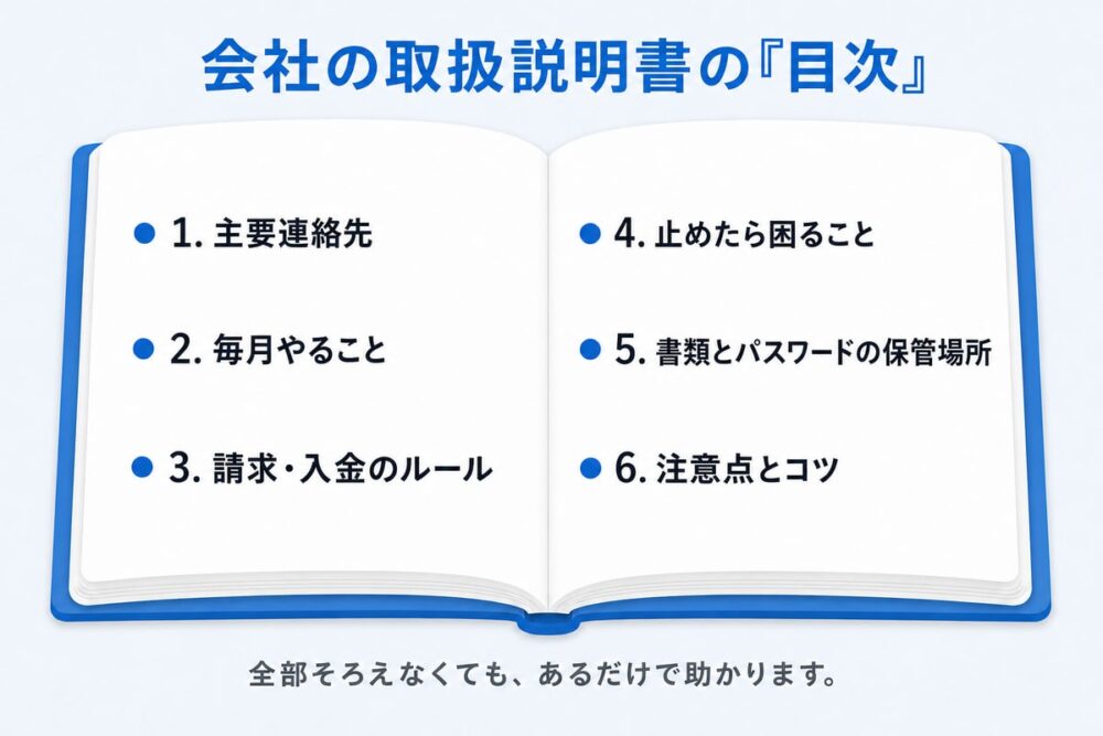 会社にも、開けばすぐ分かる「取扱説明書」を。